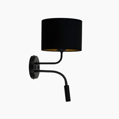 Czarny kinkiet ścienny Basic z abażurem