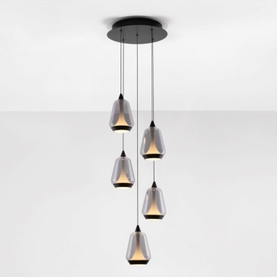 Kaskadowa lampa wisząca Rorizno 5 - czarny kolor