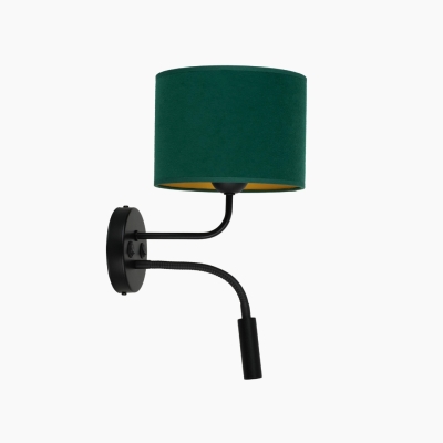 Kinkiet ścienny Basic z zielonym abażurem