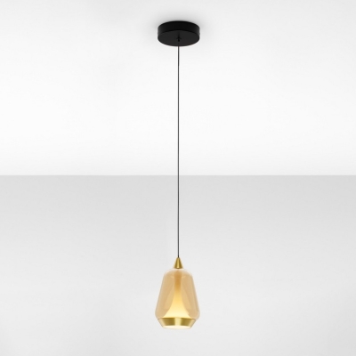 Pojedyncza lampa wisząca Rorizno LED ze złotym kloszem