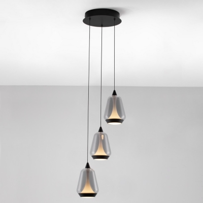 Potrójna lampa wisząca Rorizno 3 na okrągłej podsufitce