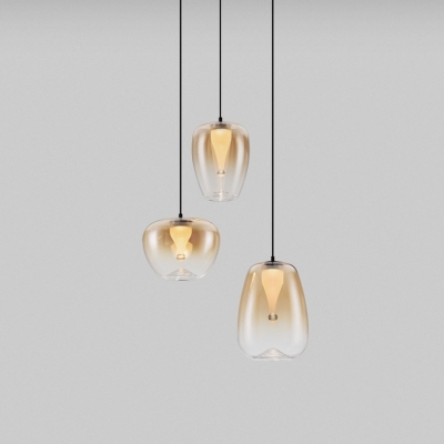 Nowoczesna lampa wisząca Jarevia 3 na czarnym stelażu