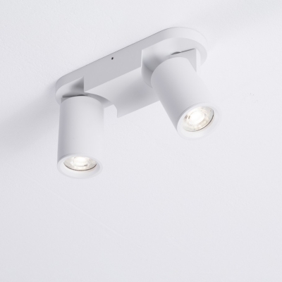 Biała lampa sufitowa Lunbira 2 wykonana z metalu