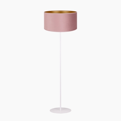 Lampa podłogowa Golden z różowym abażurem