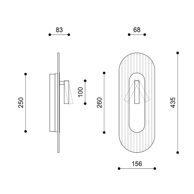 Oliwkowa lampa ścienna z reflektorem RIFLO W C