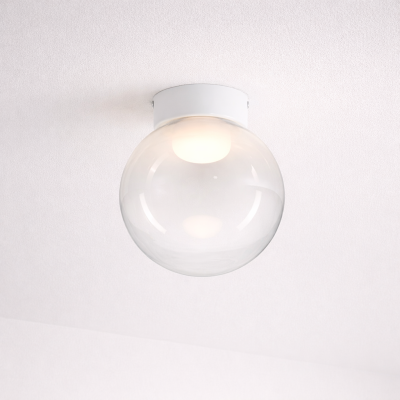 Biały plafon sufitowy Livando LED z kloszem tylu kula