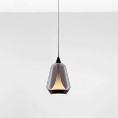 Czarna lampa wisząca Rorizno LED ze szklanym kloszem