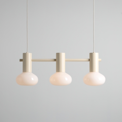 Nowoczesna lampa wisząca Flo 3 Cream - opalowe klosze