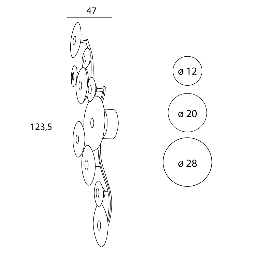 Duży kinkiet ścienny Allure wykonany ze szkła
