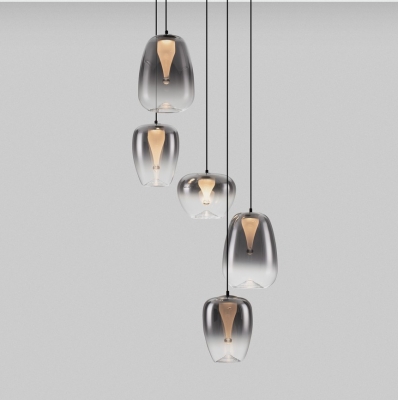 Duża lampa kaskadowa Jarevia 5 w czarnym kolorze