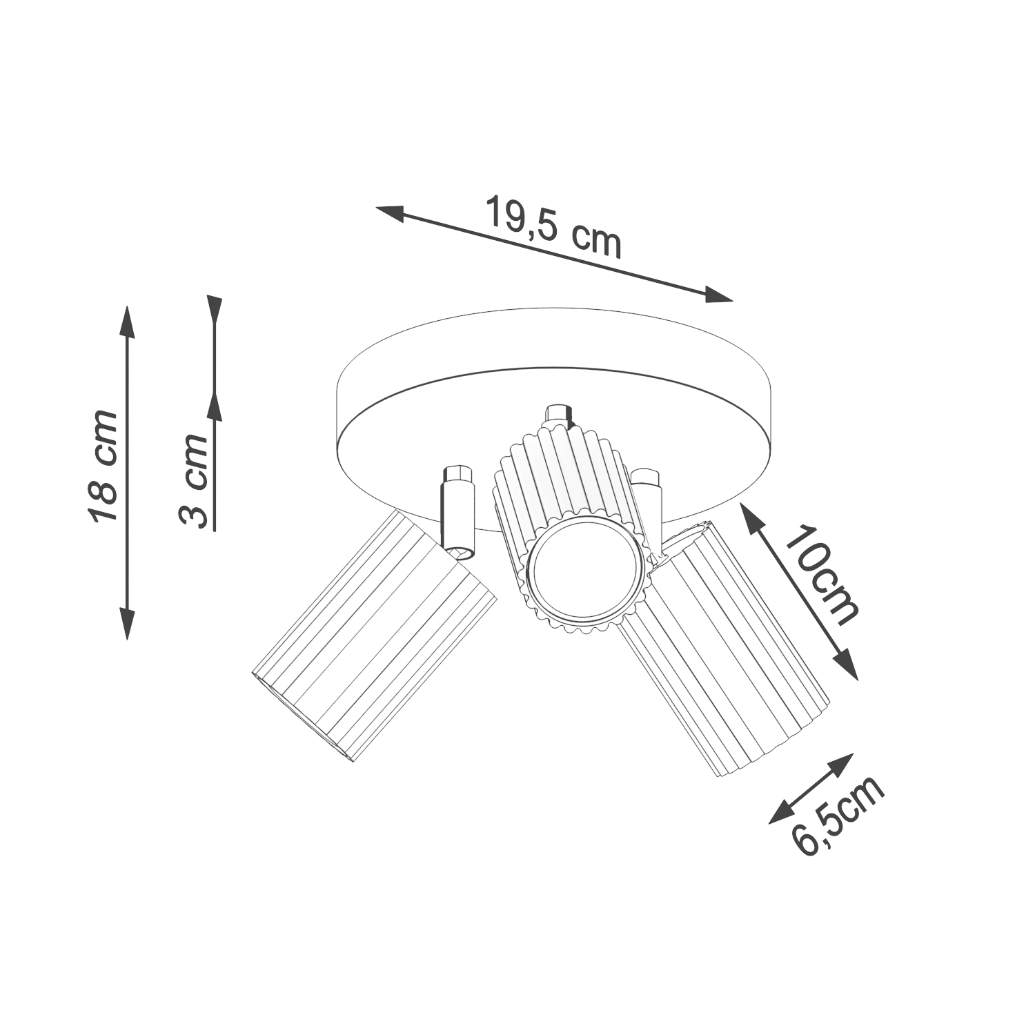 Potrójna lampa sufitowa Dolkar 3 - taupe