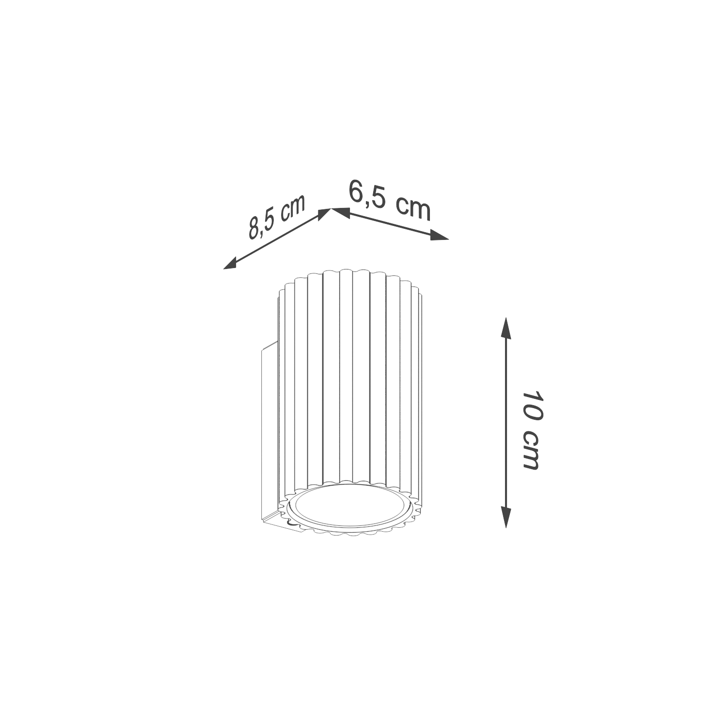 Karbowana lampa ścienna Dolkar w kolorze taupe