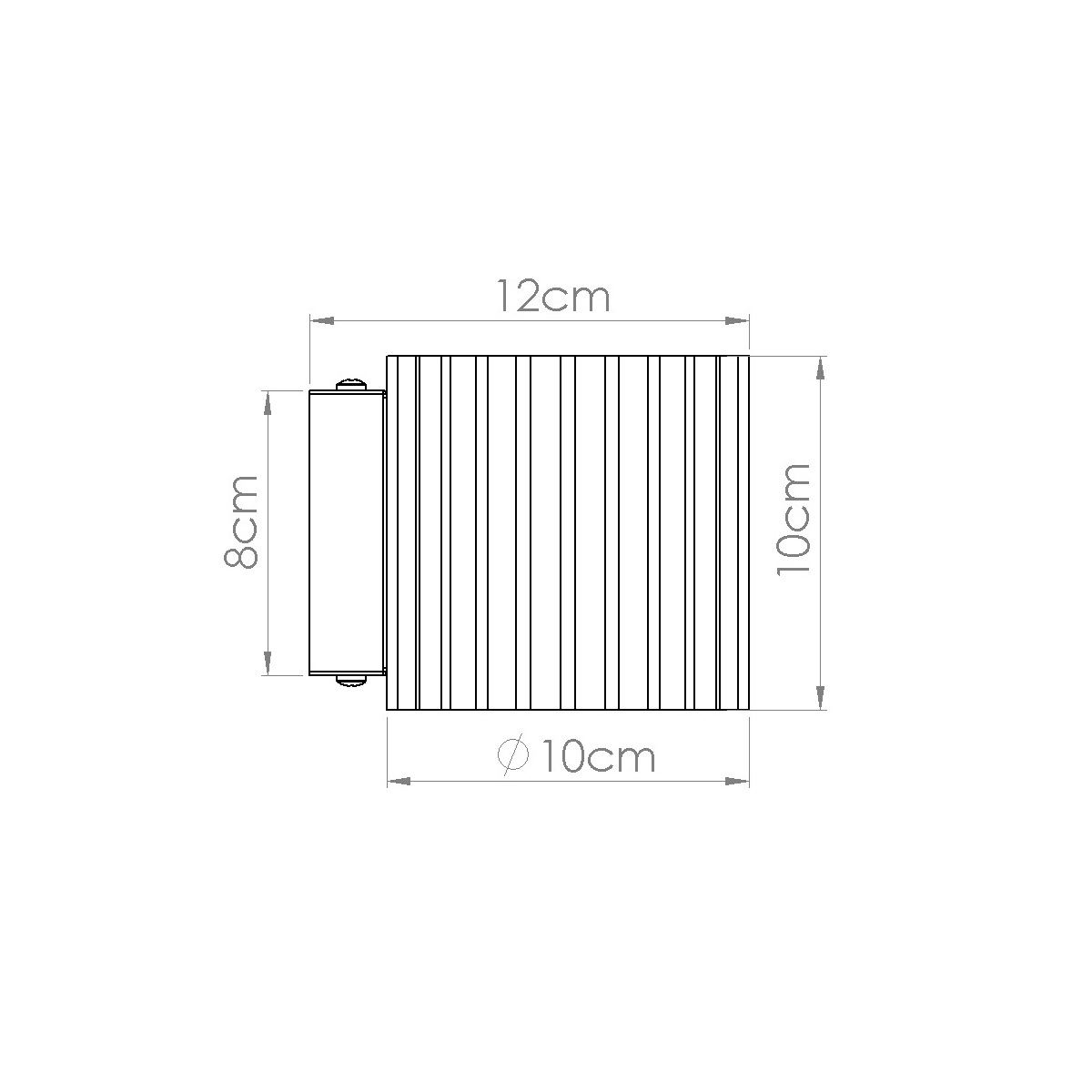 Karbowany kinkiet z kloszem w kształcie tuby Medina G9 - brzoskwiniowy - OUTLET