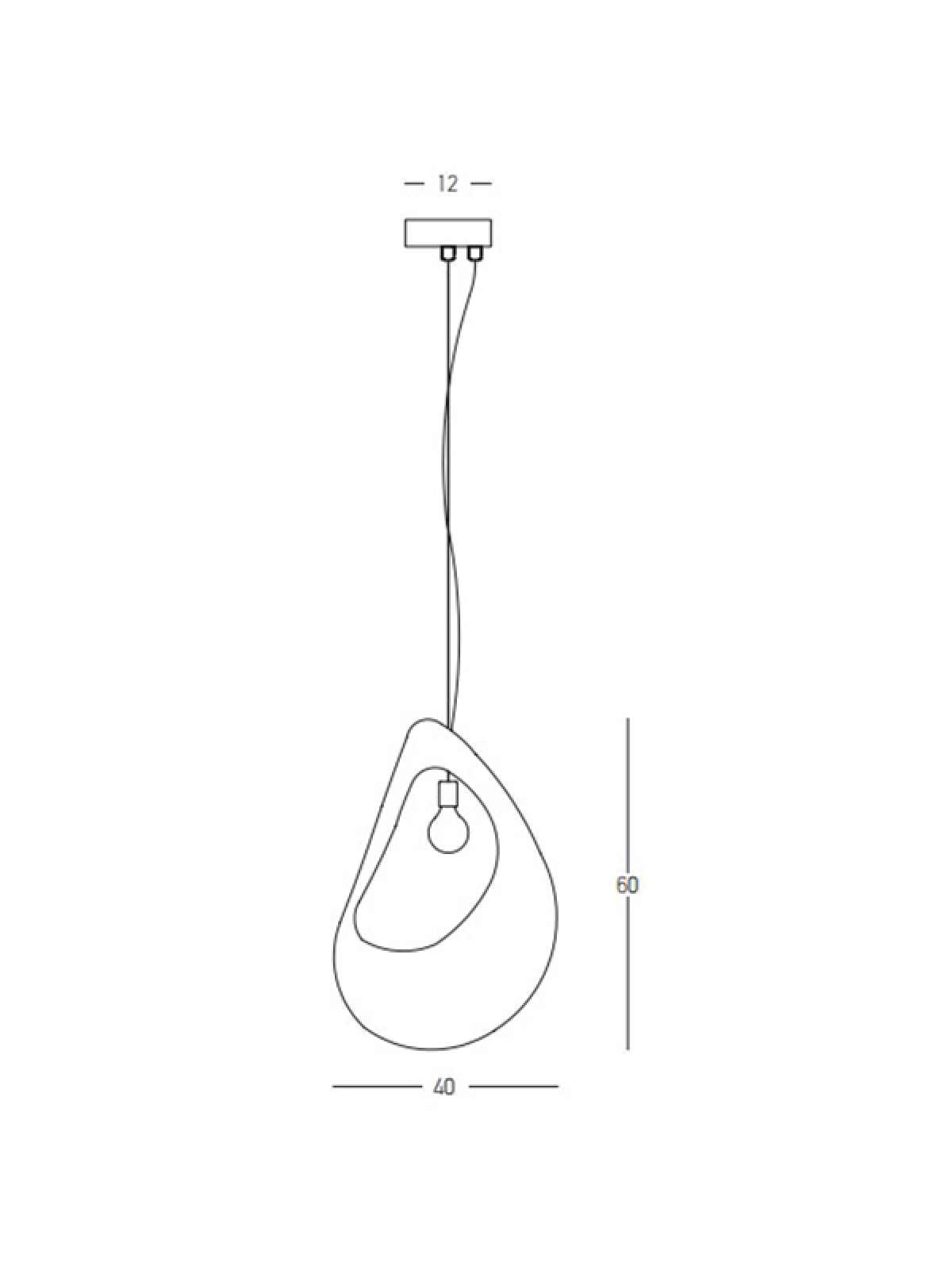 Nietypowa lampa wisząca Ella - wabi sabi