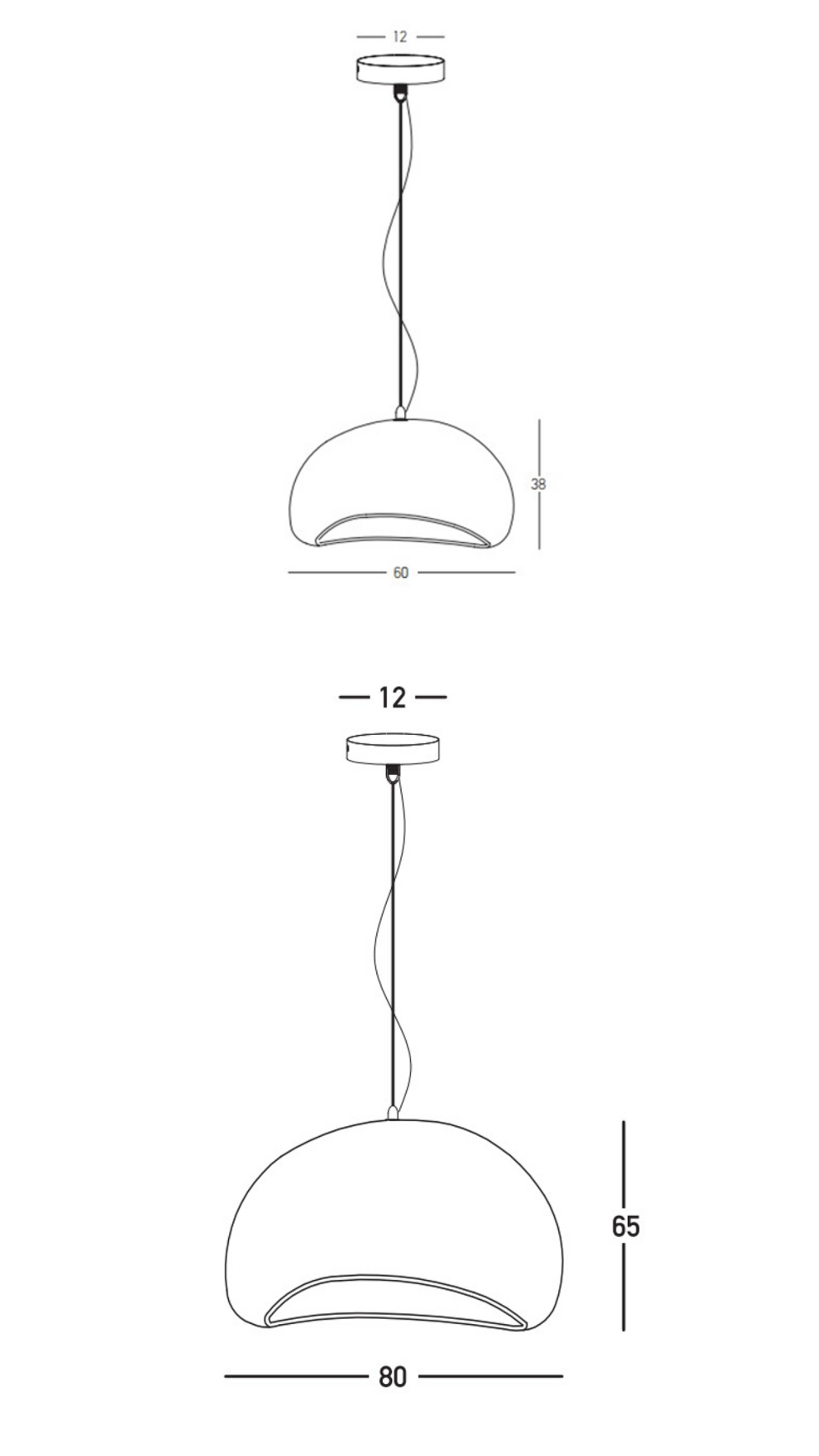Lampa wisząca w stylu Wabi sabi Raito Maxi