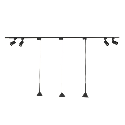 System szynowy Tracer Set Cono Mini Black 153 - stożkowe klosze + reflektory