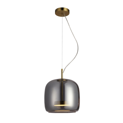 Pojedyncza lampa wisząca z dymionym kloszem Caste