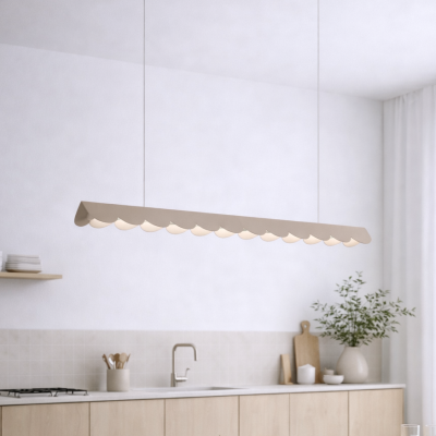 Podłużna lampa wisząca w kolorze taupe Biscuit