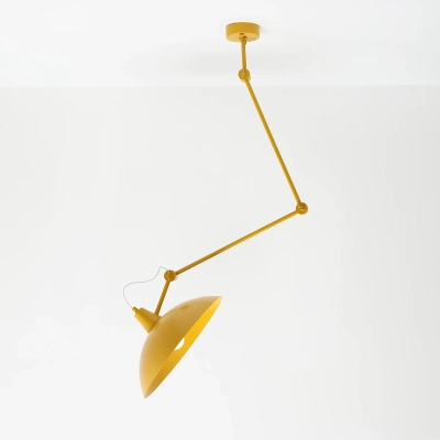 Musztardowa lampa sufitowa z regulowanym ramieniem Moko