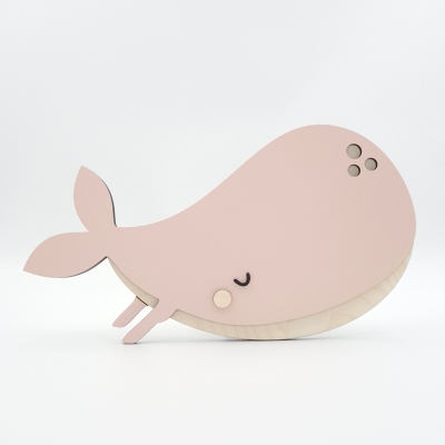 Dekoracyjna lampka dziecięca - różowy Wieloryb