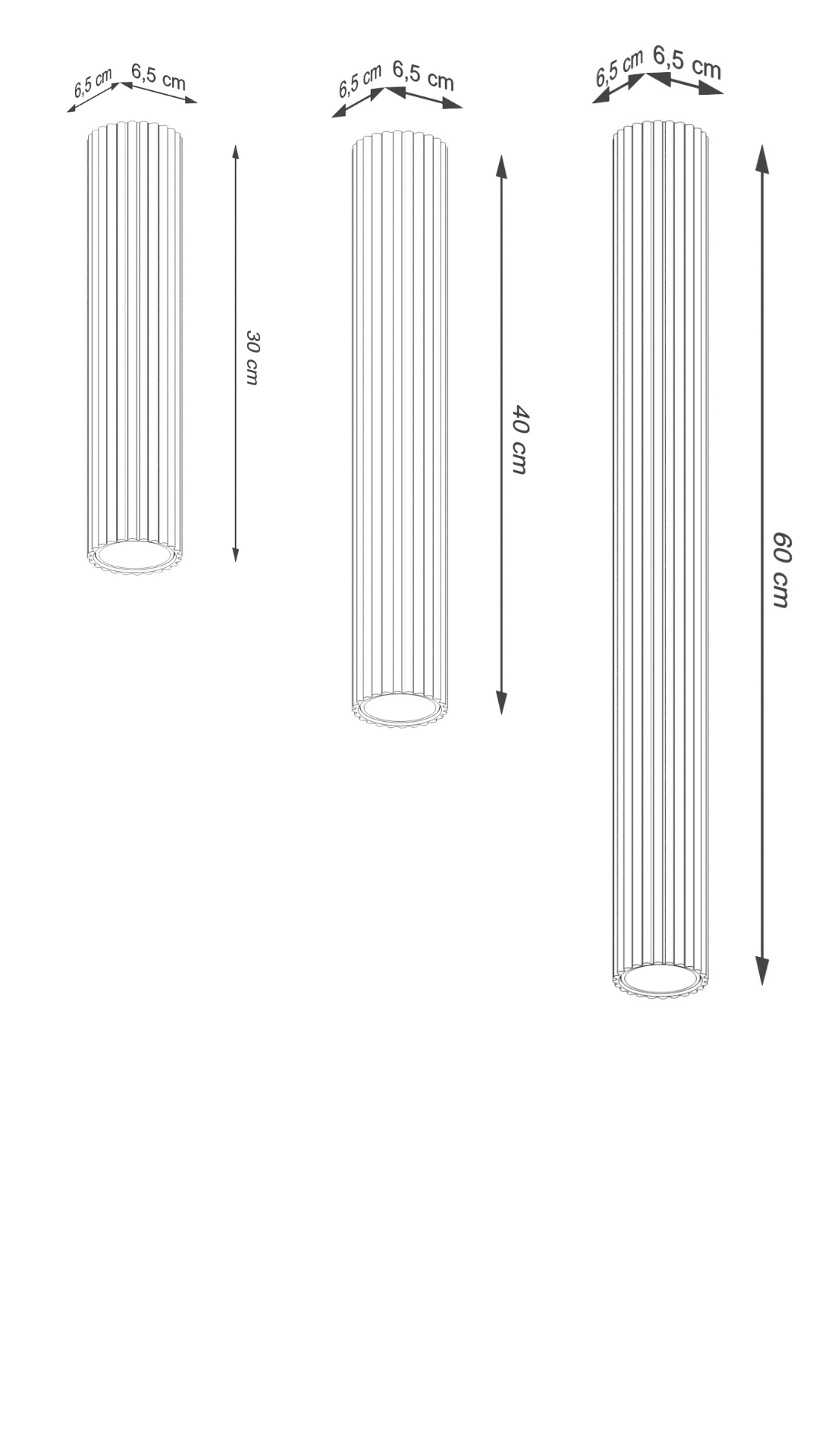 Podłużna lampa sufitowa w formie tuby Dolkar