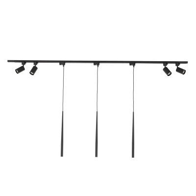 System szynowy Tracer Set Piano Black 156, reflektory + sople wiszące