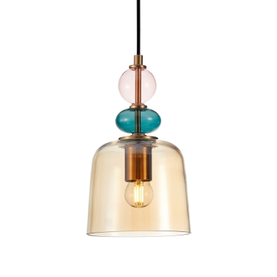 Pojedyncza lampa wisząca z kolorowego szkła Namos