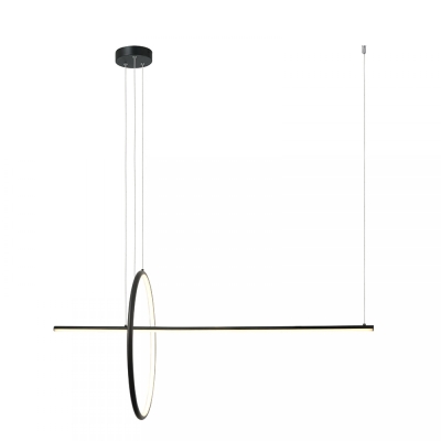 Podłużna lampa wisząca LED z dekoracyjnym okręgiem Line