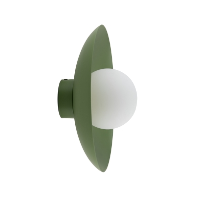 Zielony kinkiet ścienny z kulistym kloszem Slate Peapod