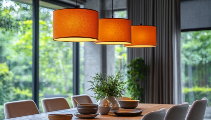 lampa wisząca nad stołem