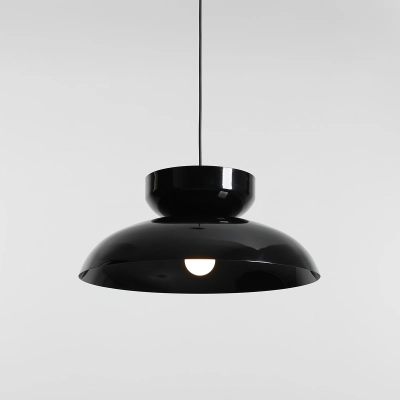 Czarna lampa wisząca Aldo Gloss - klosz kopuła