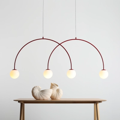 Duża lampa wisząca Una 4 - dwa łuki