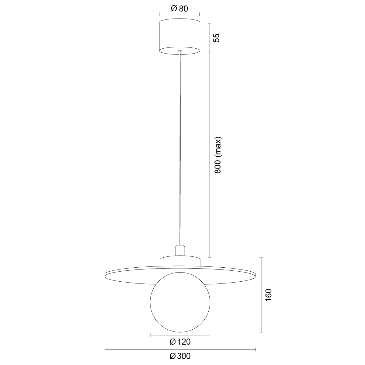 Granatowa lampa wisząca Boll z ceramiki Bolesławieckiej