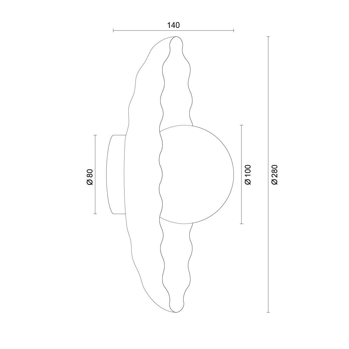 Kremowy kinkiet ścienny Boll - ceramika Bolesławiec