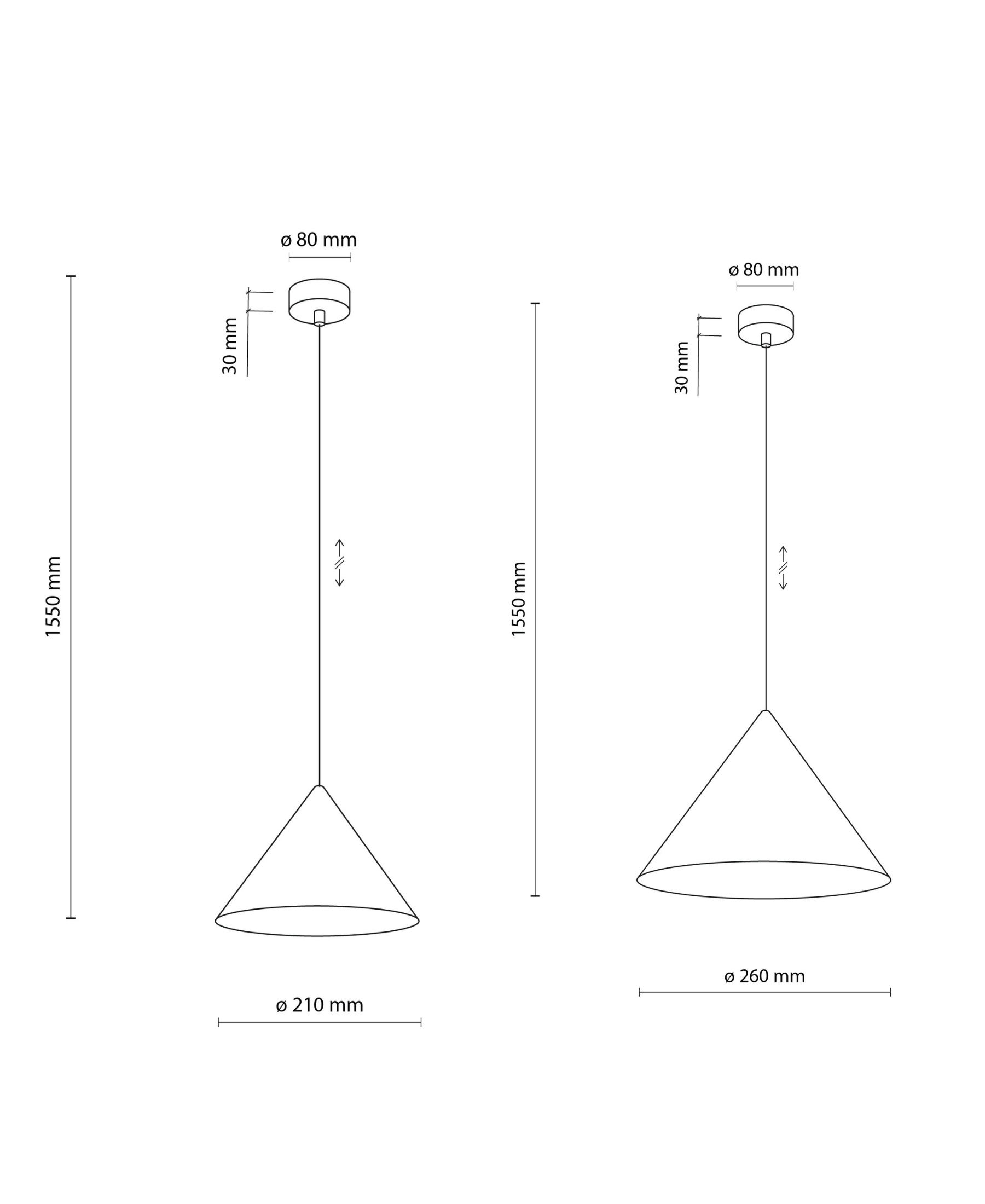 Pomarańczowa lampa wisząca Cono