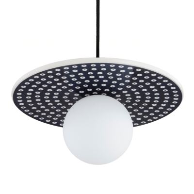 Granatowa lampa wisząca Boll z ceramiki Bolesławieckiej