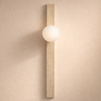 Pionowa lampa ścienna z naturalnego kamienia Stone