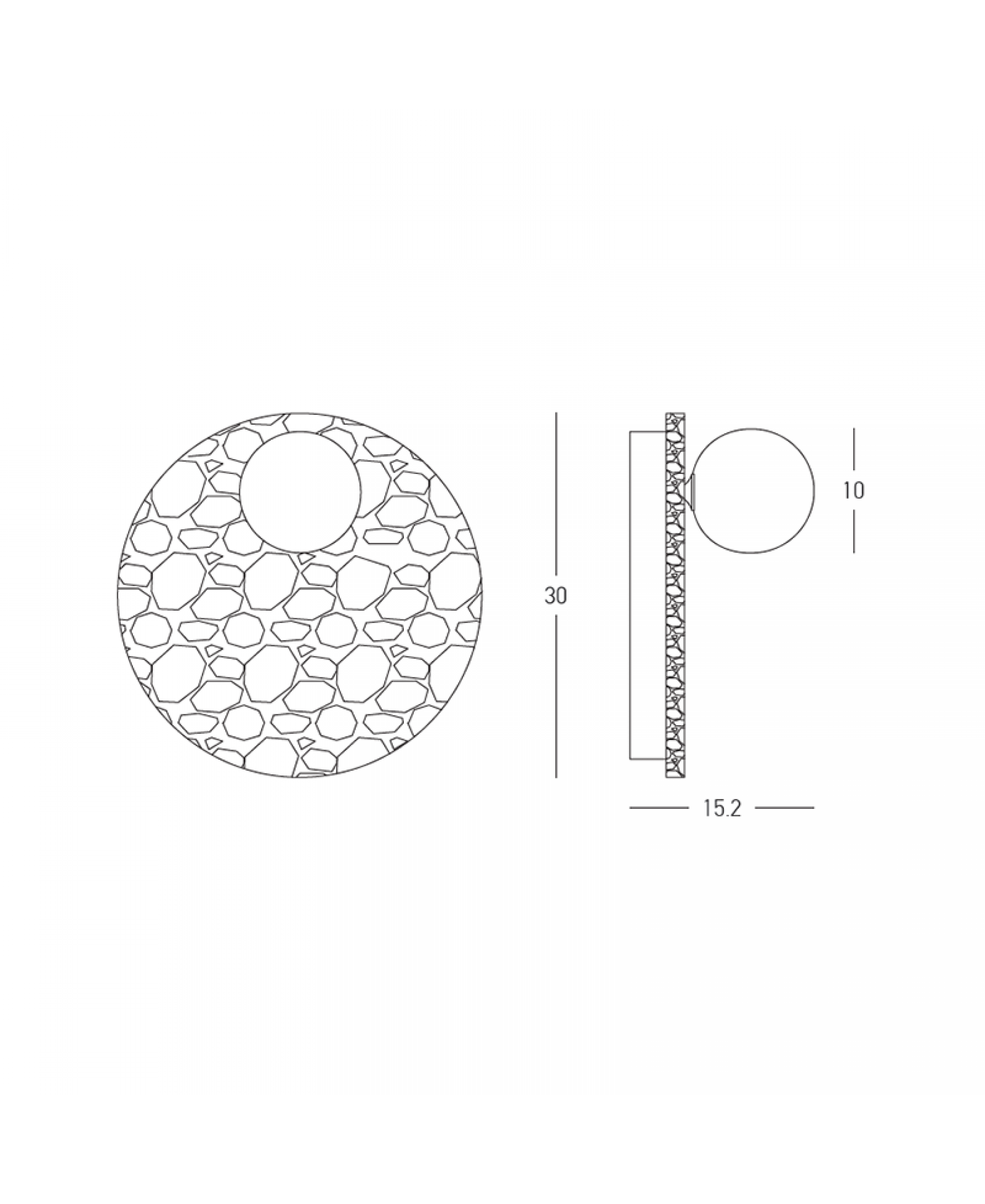 Kinkiet z trawertynu Stone - kulisty klosz