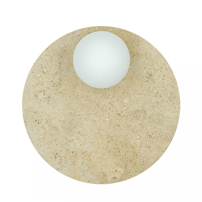 Kinkiet z trawertynu Stone - kulisty klosz