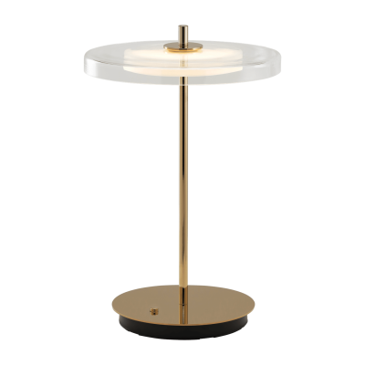 Lampa stołowa Asteria Glass Move z mosiężną podstawą