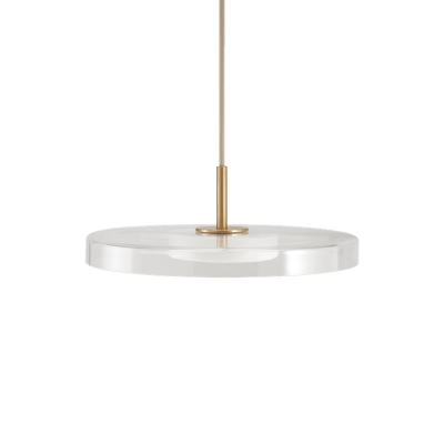 Szklana lampa wisząca Asteria Mini Glass z mosiężnym akcentem