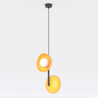 Żółta lampa wisząca Mango z dwoma źródłami światła