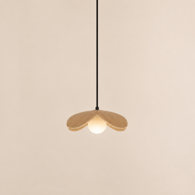 Drewniana lampa wisząca Forget Me Not S z naturalnego dębu