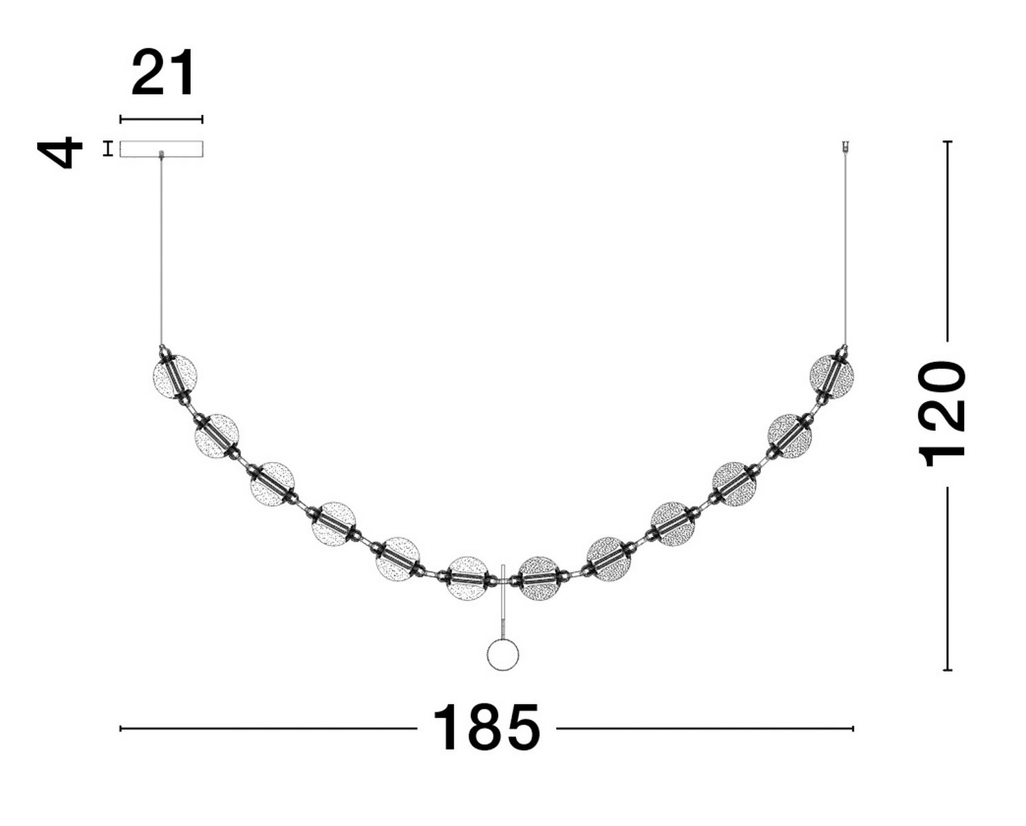 Efektowna lampa wisząca Cana - kryształowe korale