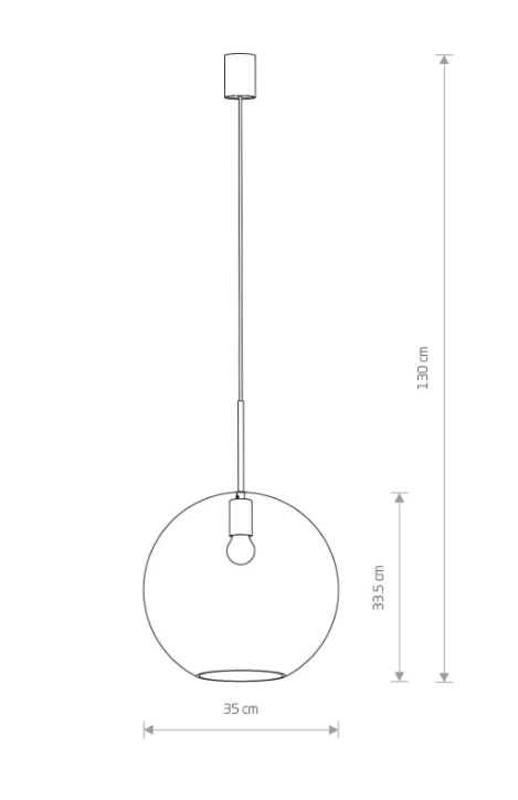 Lampa wisząca z transparentnym kloszem Sphere XL