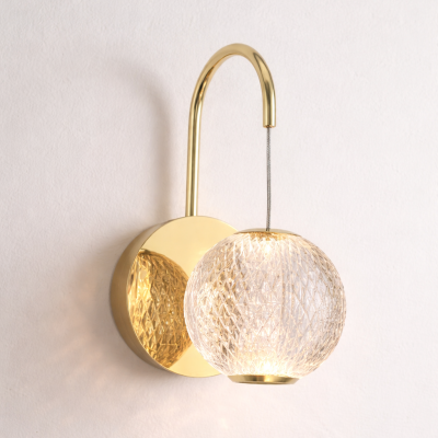 Elegancki kinkiet z kryształowym kloszem Cana - wisząca kulka