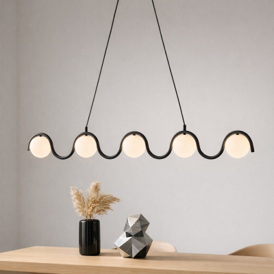 Falowana lampa wisząca Fala - podłużna