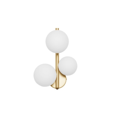 Złoty kinkiet Parla 3 - szklane klosze kule