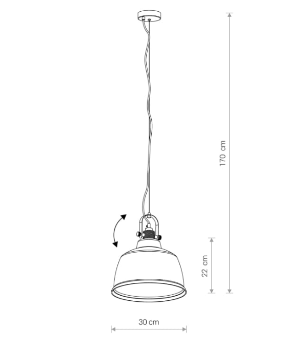 Złota lampa wisząca w stylu industrialnym Amalfi Gold L