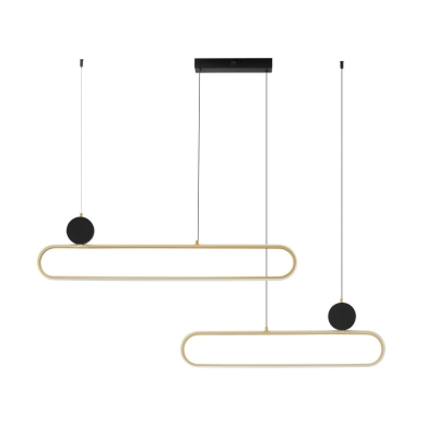 Czarno-złoty żyrandol LED Turviano